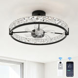 Garvee Ventilatore da Soffitto Moderno 50,8 cm con Luce e Telecomando, Nero, per Soggiorno, Design Ultra-Sottile