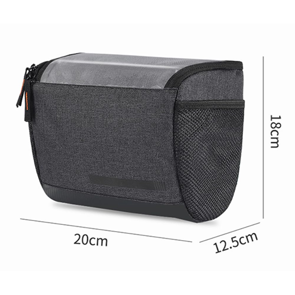 Garvee Borsa Manubrio Bicicletta 4.5L Impermeabile TPU Touch Multiuso per MTB Corsa Pieghevole, 20x12.5x18 cm, Nero