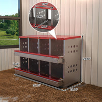 Nido per polli Garvee, pollaio zincato a 8 fori, resistente alle intemperie, rosso, per 8 polli, con design robusto e struttura resistente alle intemperie per l'uso all'aperto tutto l'anno