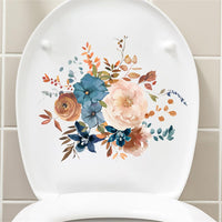 Adesivo per il bagno Garvee con motivo floreale, autoadesivo, impermeabile, rimovibile, in PVC, 30x30 cm, decorazione per sedile del water