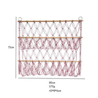 Garvee - Portaoggetti per giocattoli di peluche da appendere in macramè con altezza regolabile per la cameretta dei bambini, amaca a rete, bianco