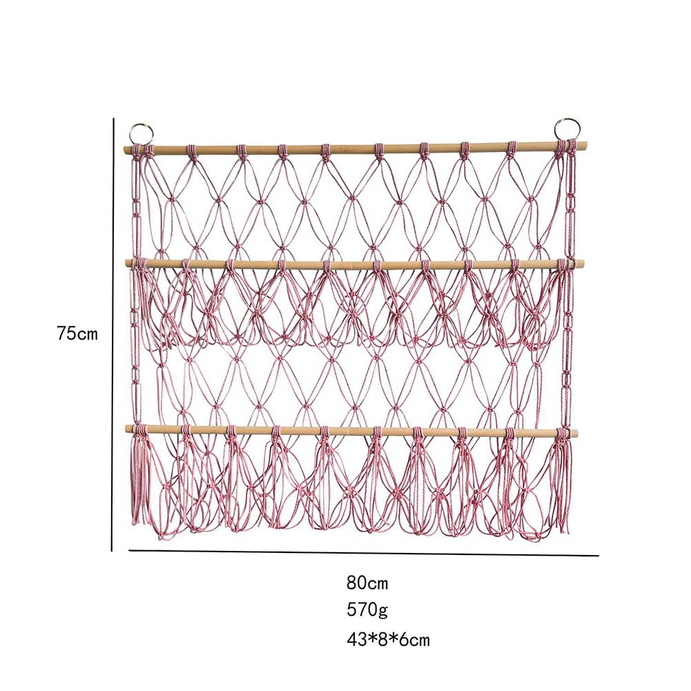 Garvee Amaca portaoggetti per giocattoli di peluche in macramè, regolabile, per la cameretta dei bambini, sala giochi, blu