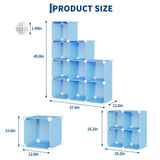 Garvee Organizer 9 Cubi Modulari Scaffale Impilabile 30x30x30 cm Acciaio Nero Per Armadi E Uffici - Blu