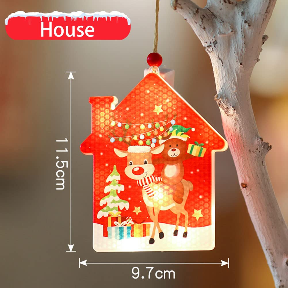 Garvee 6PCS Decorazioni Natalizie LED Fiocco di Neve e Pentagramma, Luci a Stringa, 6 Dimensioni, Materiale PS, per Albero di Natale e Feste