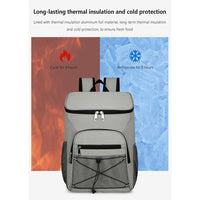 Zaino termico Garvee da 25 litri, impermeabile, leggero, in alluminio riflettente, per picnic ed escursioni, 32x15x44 cm, nero