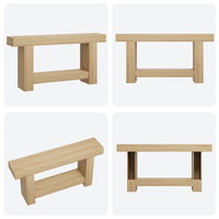 Tavolo consolle Garvee da 63" per corridoio con 2 ripiani, base stabile, stile rustico country, rettangolare, soggiorno e ingresso, color legno