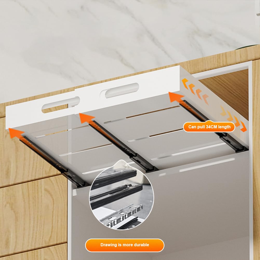 Organizzatore estensibile per mobili da cucina Garvee, telescopico, espandibile, in acciaio al carbonio, per cucina e ufficio, regolabile da 13,38 a 19,68 pollici, nero