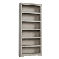 Garvee Libreria a 6 Ripiani Alta Regolabile Design Antiscivolo MDF Robusto Stile Rustico Grigia per Casa e Ufficio 191 cm