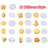 Garvee Set Gebäckpresse In Acciaio Inox Con 13 Schablonen E 8 Tüllen, Kit Completo Per Biscotti, Perfetto Per Feste E Regali, Facile Da Usare, Facile Da Pulire