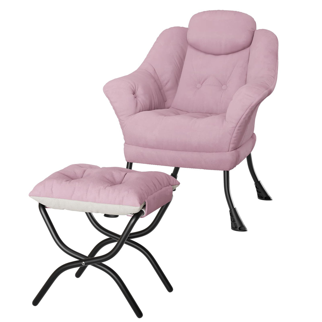 Sedia da lettura ergonomica Garvee Lazy Chair con poggiapiedi per piccoli spazi, pieghevole, rivestimento in cotone PP, fodera lavabile, design moderno