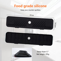 Tappetino raccogli gocce in silicone per rubinetto Garvee 61 x 14 x 0,5 cm, nero, per cucina, bagno, lavello, dispenser di sapone