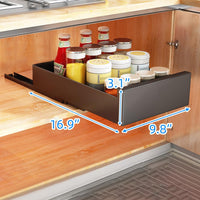 Organizzatore estensibile per mobili da cucina Garvee in acciaio al carbonio, largo 25 cm, per cucina e bagno, silenzioso, autoadesivo, capacità di carico di 55 libbre