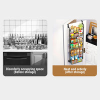 Garvee Portaspezie da Appendere alla Porta, Organizer per Dispensa in Metallo con Cestini Regolabili per Cucina e Bagno, 55 Pollici, Acciaio al Carbonio Nero