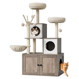 Garvee Cat Furniture 3 in 1 Casetta per gatti con tiragraffi, tiragraffi in sisal, morbida area relax per soggiorno e camera da letto, più livelli, grigio - Grecia