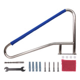 Garvee Corrimano Piscina in Acciaio Inox 304, Maniglia Antiscivolo Blu, Base Robusta, 4 Pieghe, Per Piscine Interrate e Spa, 137x91 cm