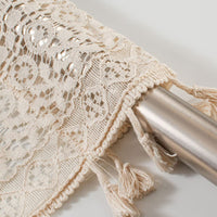 Tende da cucina semitrasparenti Garvee in stile boho per bagno, lavanderia, mobiletto per vino, 150x60 cm, beige