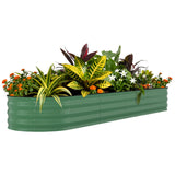 Garvee Letto Da Giardino Rialzato 244x61x46 cm In Acciaio Zincato, Resistente Alla Ruggine, Beige E Verde, Ideale Per Orti Domestici - Verde