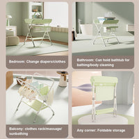 Fasciatoio mobile pieghevole Garvee con cestino portaoggetti per neonati e bambini piccoli 60x80x103 cm PVC impermeabile