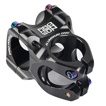 Attacco manubrio per bicicletta Garvee da 31,8 mm in lega di alluminio CNC, corto, MTB, VTT, BMX, Fixie, nero, 31,8 x 28,6 mm, leggero e robusto, per mountain bike, bici da strada