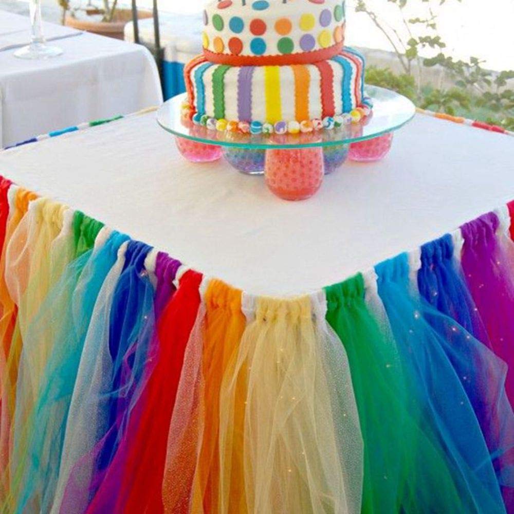 Gonna da tavolo in tulle Garvee 80 x 91,5 cm per feste, baby shower, matrimoni - Tulle in poliestere di alta qualità, soffice, riutilizzabile