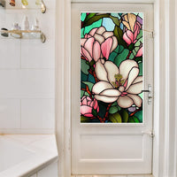 Pellicola per la privacy delle finestre Garvee con motivo floreale, riutilizzabile, statica per bagno e ufficio, 45x100 cm, bianco trasparente