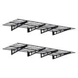 Scaffali da parete per garage in acciaio per impieghi gravosi Garvee 6x2 piedi, capacità di carico di 400 libbre, antiscivolo, modulari, con ganci, neri, set di 2, officina e garage