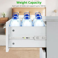 Guide per cassetti Garvee da 12/14/16 pollici, estensione completa, cuscinetti a sfera, montaggio laterale in metallo a 3 vie, robuste per mobili e armadi.