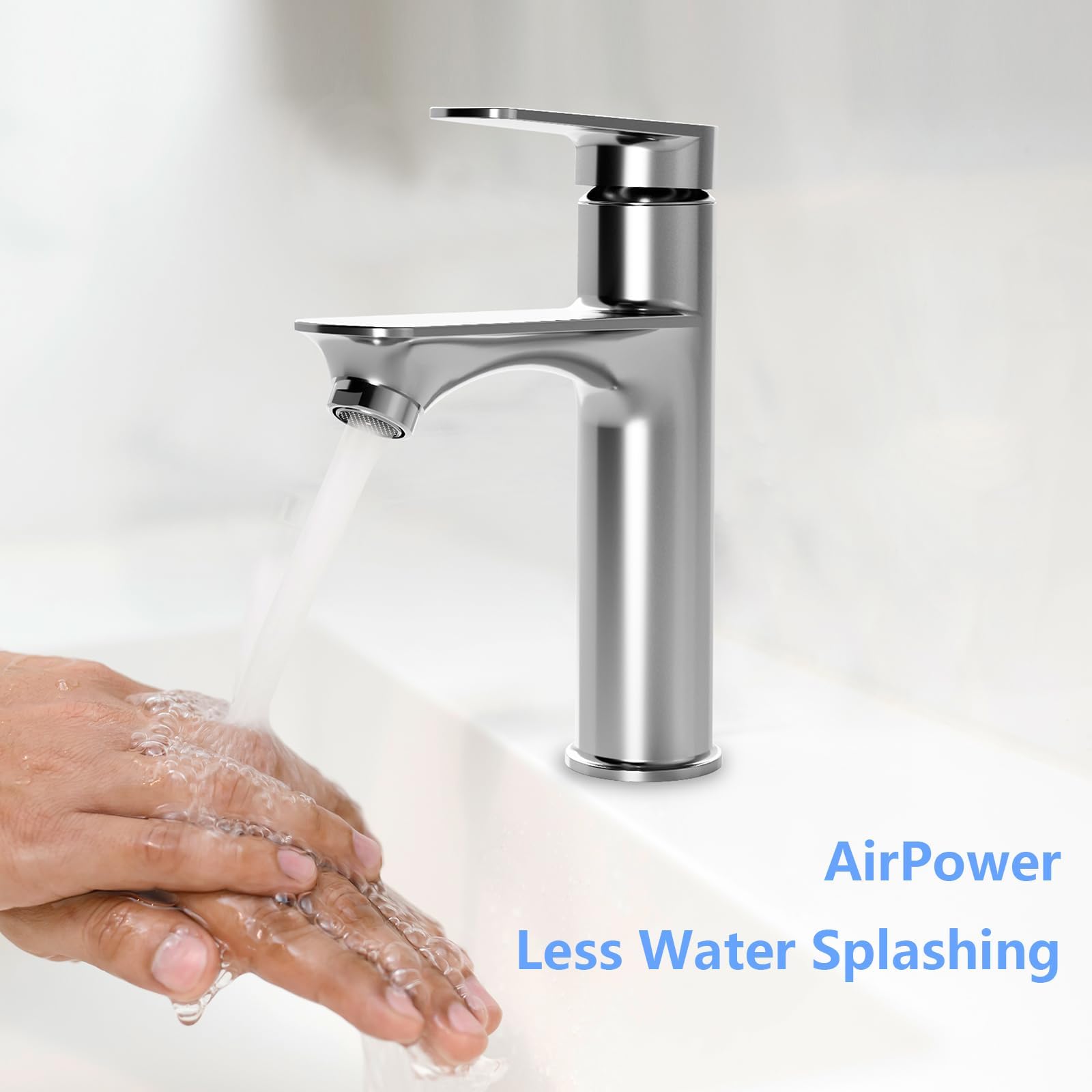 Rubinetto per lavabo Garvee, caldo/freddo, 11,8 cm, cromato