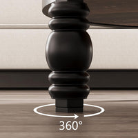 Tavolino rotondo Garvee con 3 ripiani, gambe di supporto in metallo, effetto legno MDF rustico, rovere scuro, per soggiorno e camera da letto