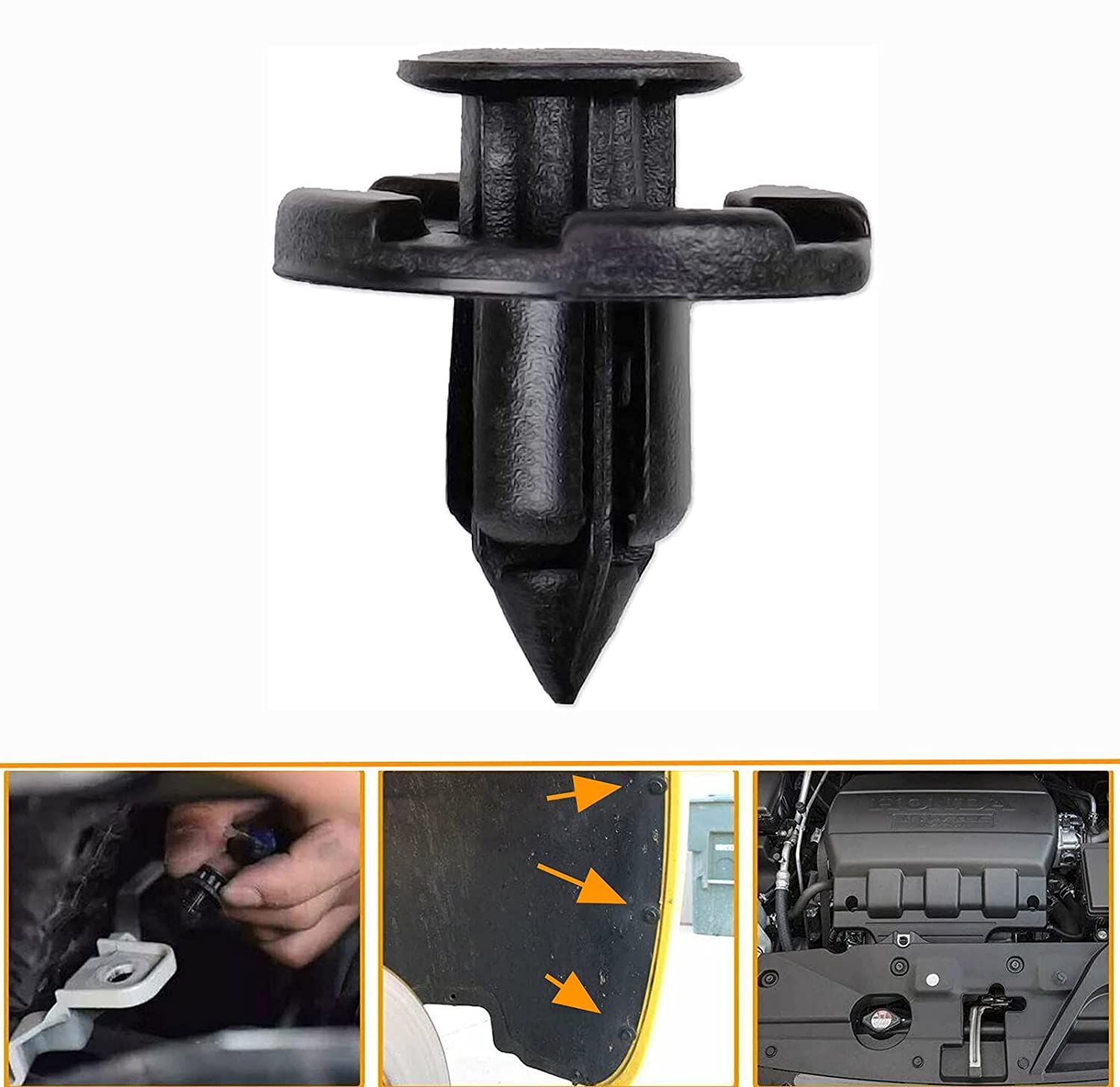 Garvee Set di 30 Clip per Riparazione Auto da 8 mm in Plastica Universale per Paraurti e Parafanghi