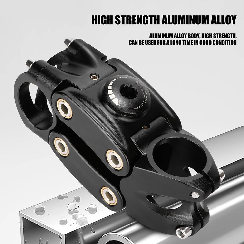 Garvee 7° 45mm Regolabile Ammortizzato Attacco Manubrio MTB BMX, Struttura 4-Link, Molla Variabile, Assorbimento Urti, Comfort Spalla, Nero