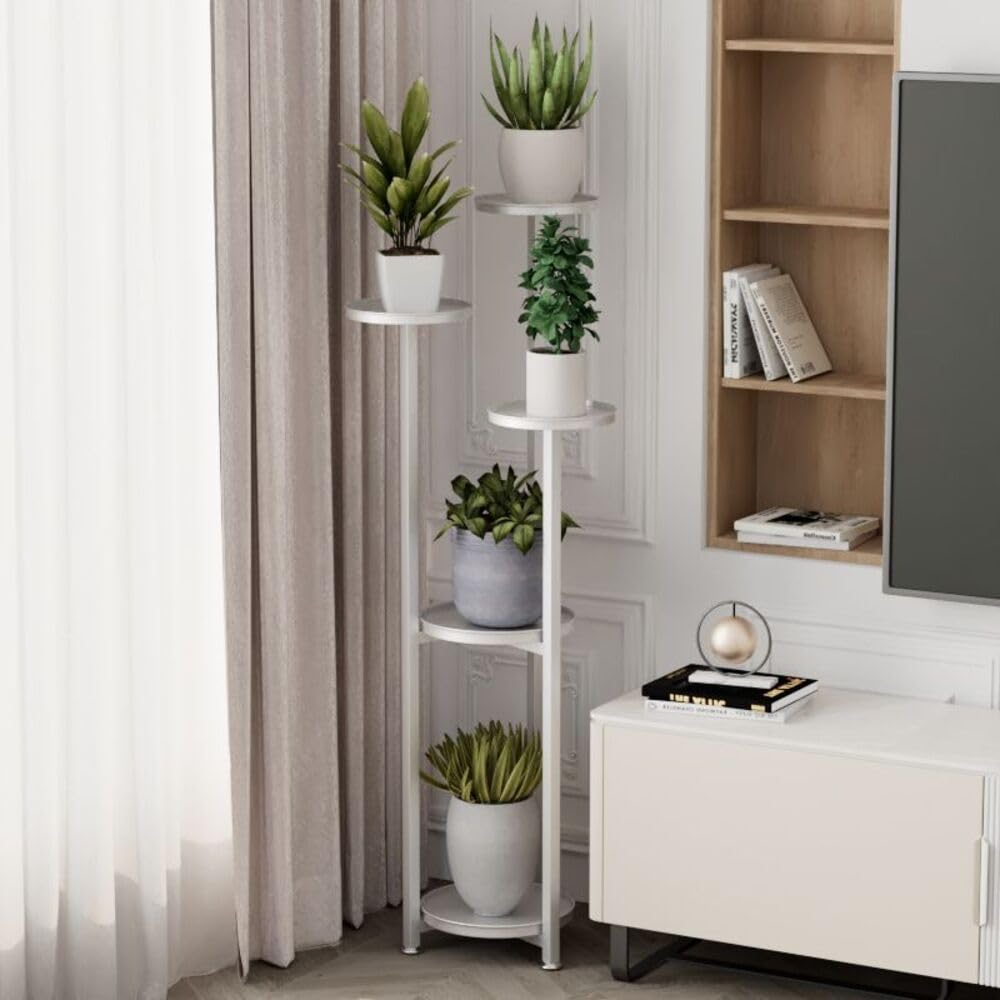 Mensola portavasi per piante Garvee con piedini antiscivolo, mensola angolare multistrato, metallo, per soggiorno e camera da letto, salvaspazio, versatile