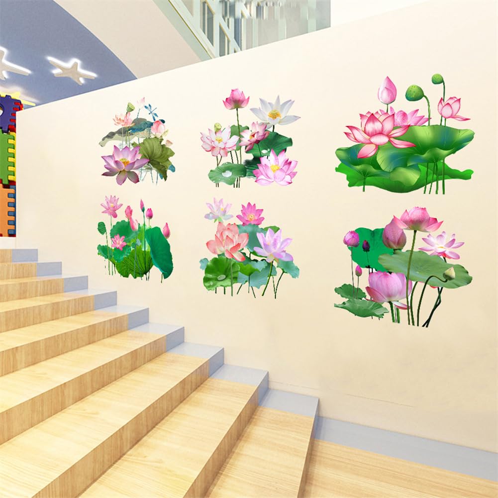Adesivi per WC Garvee Lotus, impermeabili, in PVC autoadesivo, per bagno, soggiorno, camera da letto, 30 x 30 cm, colori assortiti