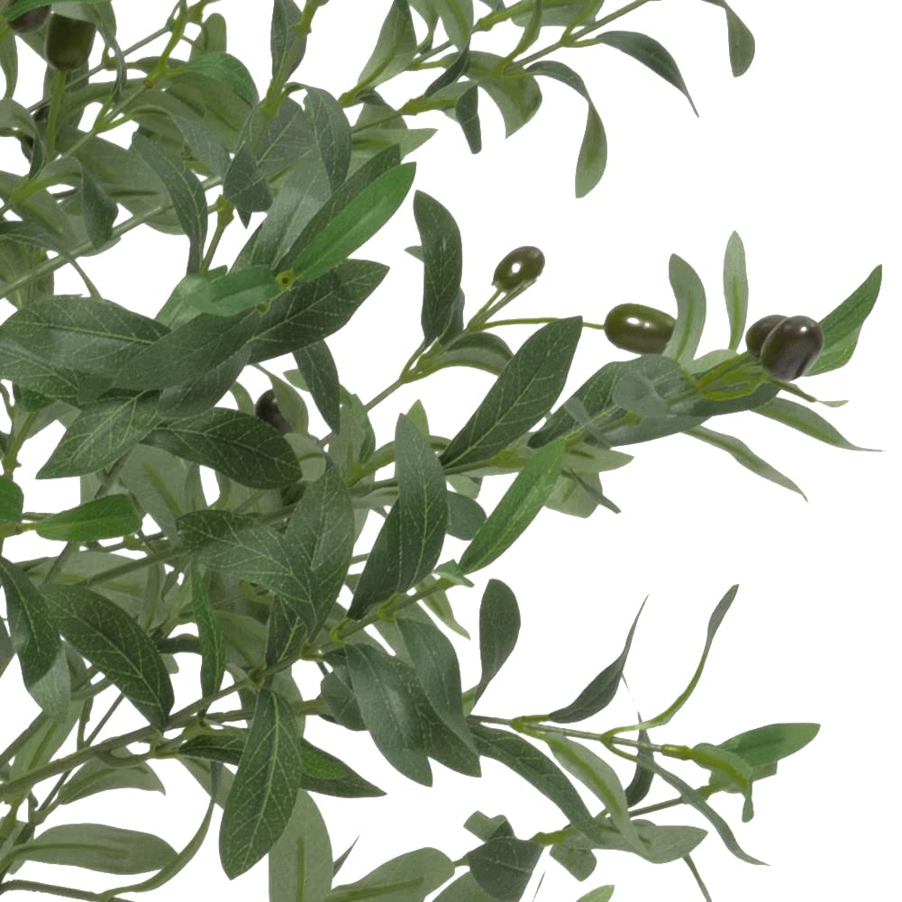 Albero di ulivo artificiale Garvee da 6 piedi con foglie realistiche, facile da curare, stelo flessibile per ufficio e soggiorno, plastica e cemento, verde