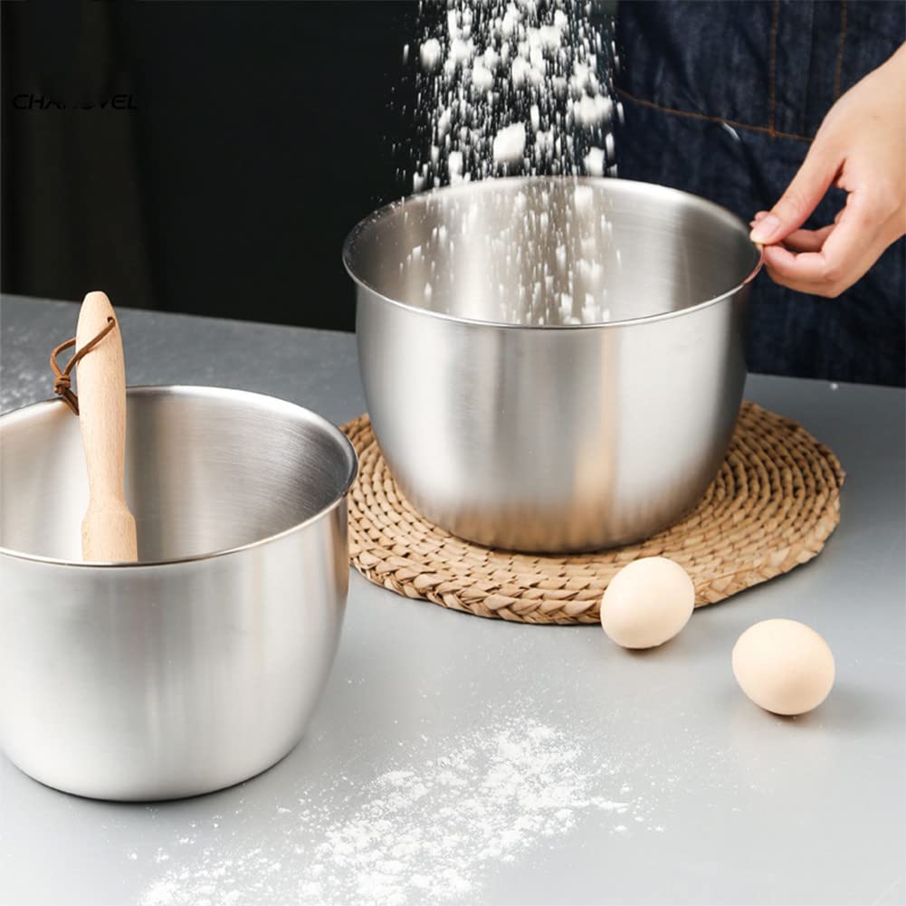 Garvee Ciotola Profonda Anti-Spruzzo in Acciaio Inox 304, Design Impilabile, Bordo Rinforzato, 19x13cm, Finitura Lucida, Per Cucina e Preparazione