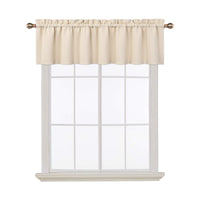 Mantovane oscuranti Garvee per soggiorno, cucina, camera da letto, beige, 52 x 15 pollici, mantovane per finestre termoisolanti