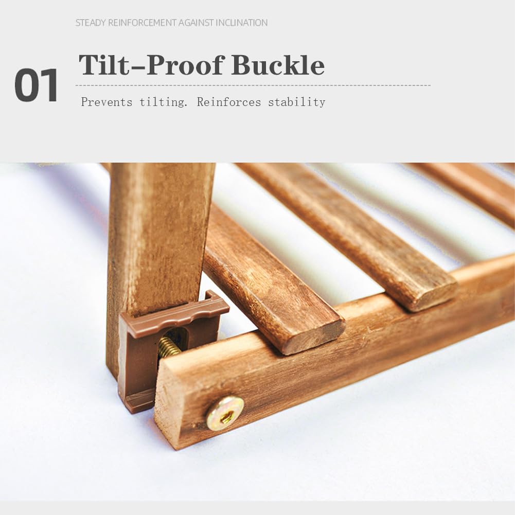 Portavasi in legno Garvee con ruote, scaffale per piante da balcone a 7 ripiani, 95x93x25 cm, legno naturale