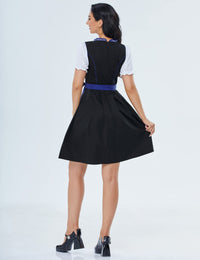 Garvee Dirndl Midi da donna, set di 3 pezzi in abito tradizionale per il carnevale dell'Oktoberfest, blu, taglia 40