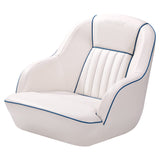 Garvee 56x55x49.5 cm Sedile Pilota Ergonomico per Barca – Ecopelle Nautica con Schiuma ad Alta Compressione – Montaggio Standard per Pesca e Diporto - Bianco/Blu navy