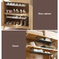 Mensola sottobanco regolabile Garvee con base antiscivolo, griglia metallica, clip a cuneo, organizer da cucina, bianco