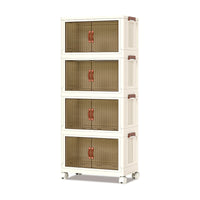 Contenitori impilabili in plastica Garvee, set da 4, 72 QT, con ante e ruote, per camera da letto e garage, trasparenti, robusti, versatili