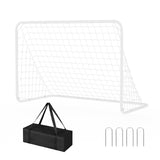 Porta da calcio Garvee 6x4 piedi con struttura in acciaio, rete resistente alle intemperie e ancoraggi a terra per allenamento e competizione in giardino, montaggio rapido, stabile - Nero