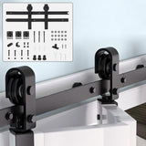 Garvee Kit Ferramenta Porta Fienile Pieghevole 61 cm - Acciaio Nero, Resistente, Silenzioso, Facile Installazione, Per Porte 25,4 cm Bifold, Interni - 