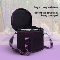 Borsa portaoggetti Garvee per campane tibetane di cristallo da 10 pollici, custodia per il trasporto spessa con fodera, nera, portatile e sicura