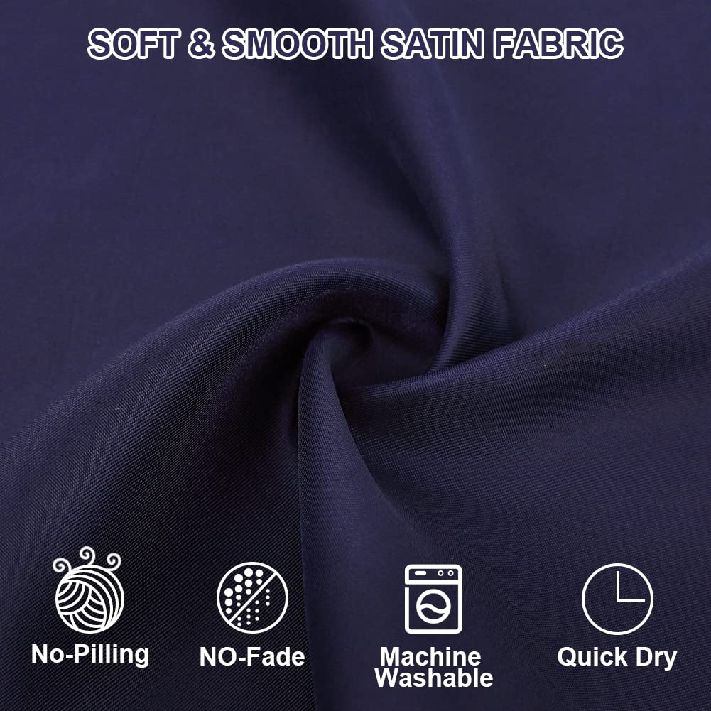 Tovaglioli di raso Garvee, confezione da 30, blu navy, quadrati, 17x17 pollici, morbidi, lavabili, per matrimoni, banchetti, feste, decorazioni da tavola