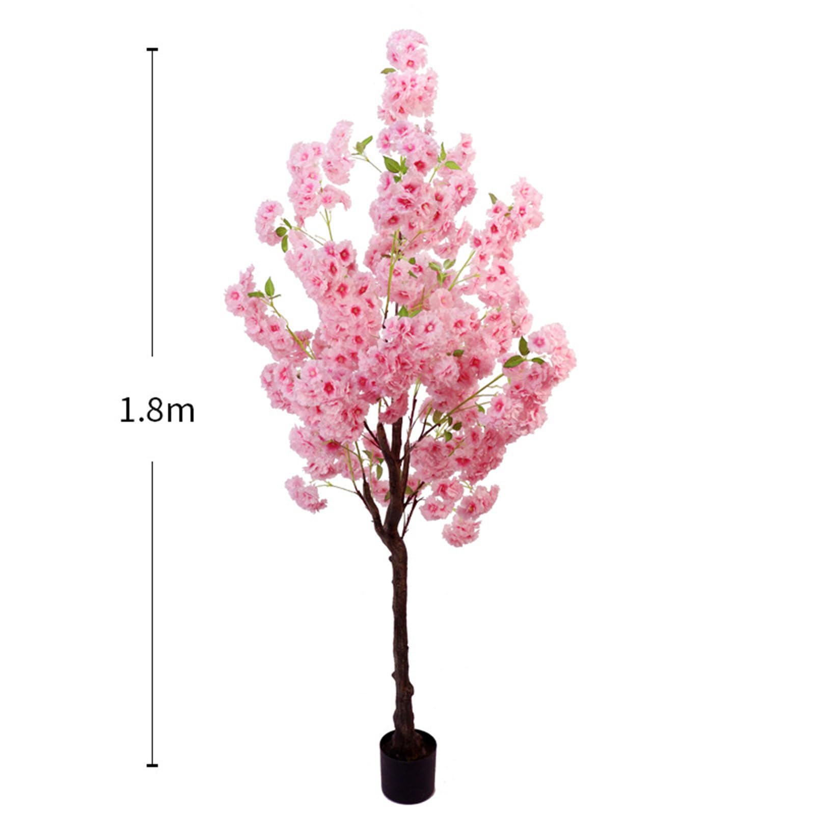Albero di ciliegio artificiale Garvee da 1,7 m con doppio palo, plastica, rami regolabili, vaso per decorazioni domestiche e per feste, realistico, rosa