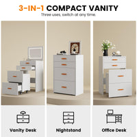 Garvee Vanity 3 in 1 SP-VC-3 Bianco - Multifunzionale, Compatto - Perfetto per Bagno o Camera da Letto