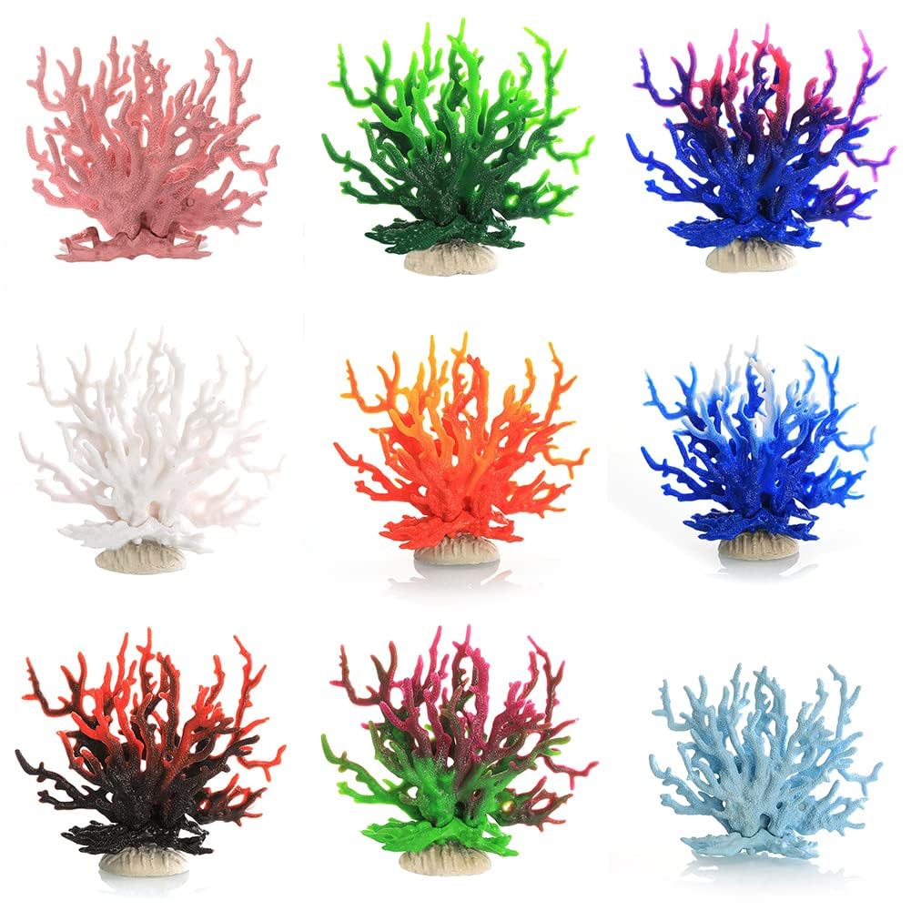 Garvee Piante Artificiali Acquatiche Corallo Simulato Eco-Friendly per Acquario e Bonsai 17x6.5x14.5cm