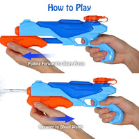 Garvee Confezione da 3 Pistole ad Acqua per Bambini e Adulti, Pistole ad Acqua, Giocattoli da Piscina, 11,4"x5,3", Blu