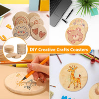 Set di 10 sottobicchieri rotondi in legno Garvee, sottobicchieri fai da te vuoti, diametro 7 cm, spessore 6 mm, legno non trattato, per pittura e incisione, protezioni per tavolo, idea regalo